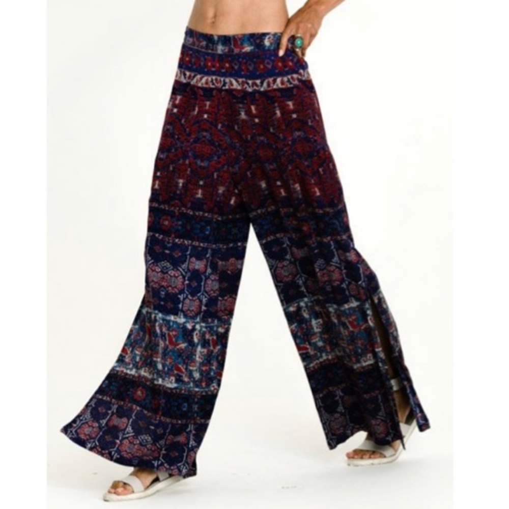 new ❦ Raga ❦ Dream Side Slit Beach Pants ❦ Indigo - Picture 10 of 12